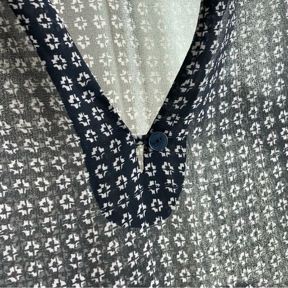 SANCTUARY Boho Print Patterned Semi-Sheer Long Sleeve Blouse Women's Small - Picture 6 of 15